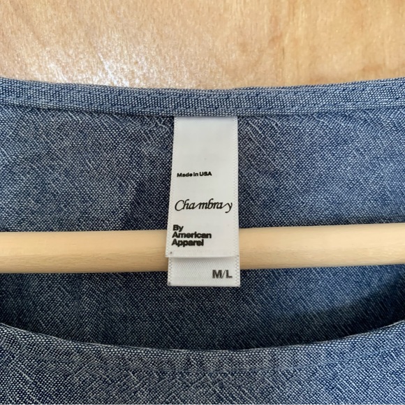 American Apparel a-line dress - blue chambray, size M/L - Picture 3 of 3